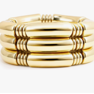 Gold Chunky 14K Plated Bamboo Bangles for Women – Bracelets