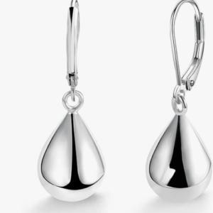 Sterling Silver Teardrop Leverback Earrings for Women Girls Waterdrop